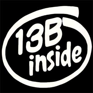 13B Inside Decal - White