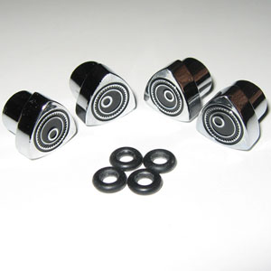 Rotor Shape Valve Caps - 40th Logo