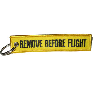 Remove Before Flight Keychain - Yellow/Black