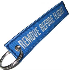 Remove Before Flight Keychain - Blue