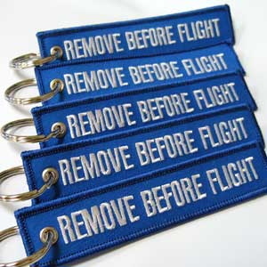 Remove Before Flight Keychains - Blue 5pcs