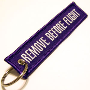 Remove Before Flight Keychain - Purple