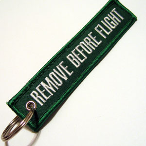 Remove Before Flight Keychain - Green