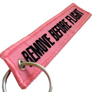 Remove Before Flight Keychain - Pink