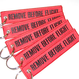 Remove Before Flight Keychain - Red/Black - 5pcs