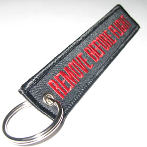 Remove Before Flight Keychain - Black/Red