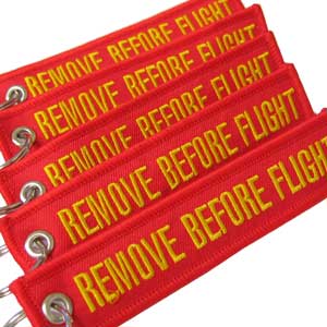 Remove Before Flight Keychain - Red/Yellow - 5pcs