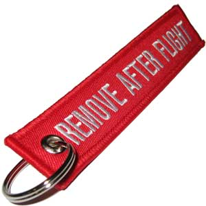 Remove After Flight Keychain