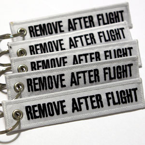 Remove After Flight Keychain - 5pcs - White