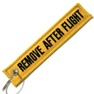 Remove After Flight Keychain - Yellow