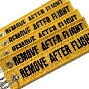 Remove After Flight Keychain - 5pcs - Yellow
