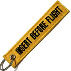 Insert Before Flight Keychain - Yellow