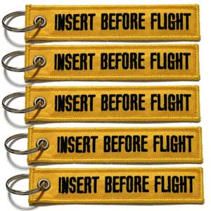 Insert Before Flight Keychain - 5pcs - Yellow