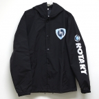 Old School ROTARY M - HOODED WINDBREAKER COACHES JACKET - Black