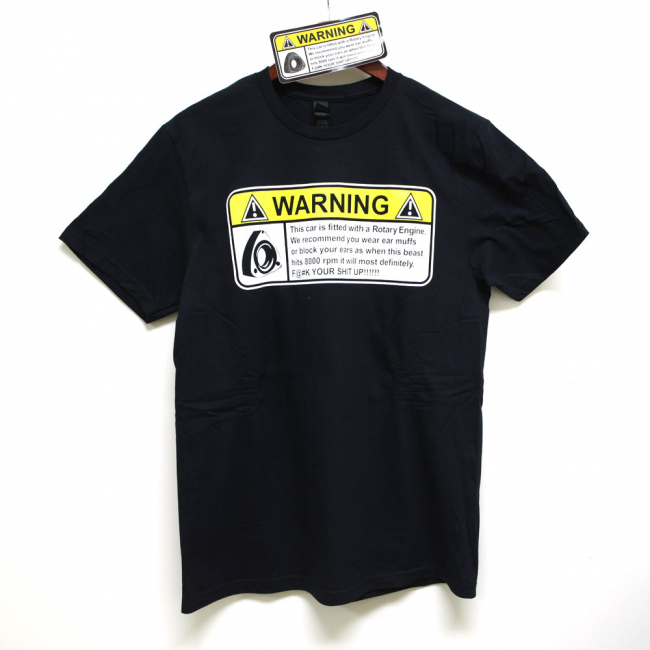 Rotary Engine - Warning Decal - T Shirt - Black