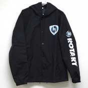 Old School ROTARY M - HOODED WINDBREAKER COACHES JACKET - Black