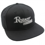 Rotary Engine Logo - Baseball Cap - Black Flat Brim Hat