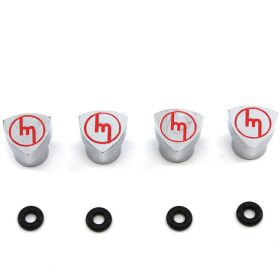 Rotor Valve Stem Caps - M Logo - Red