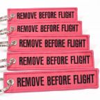 Remove Before Flight Keychain - Pink - 5pcs