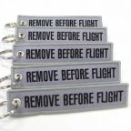 Remove Before Flight Keychain - Gray/Black 5pcs