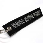 Remove Before Flight Keychain - Black/Silver