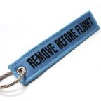 Remove Before Flight Keychain - Light Blue/Black