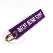 Insert Before Flight Keychain - Purple/White