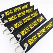 Insert Before Flight Keychain - Black/Yellow 5pcs