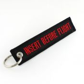 Insert Before Flight Keychain - Black/Red