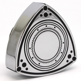 Aluminum Rotor Oil Cap - Chrome/Black - 55mm